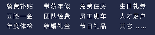 5001拉斯维加斯员工福利：餐费补贴、五险一金、年度体检、带薪年假、团队经费、结婚礼金、免费住房、员工班车、节日礼品、生日礼券、人才落户、其它……