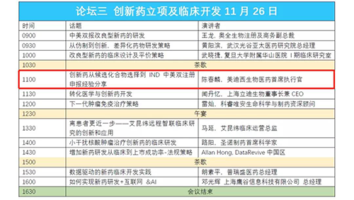 演讲题目：创新药从候选化合物选择到IND中美双注册申报经验分享 
